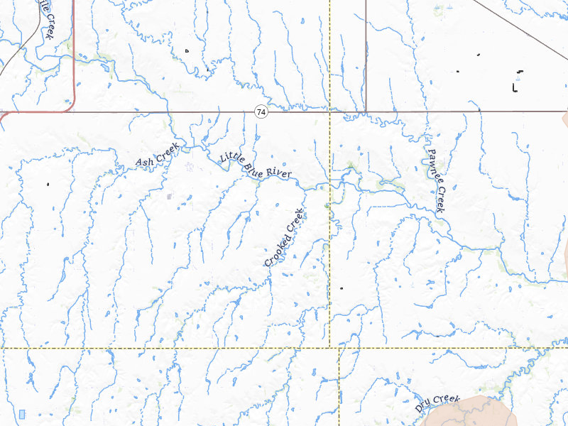 Radar-estimated hail-size map of the storm over Blue Hill, NE on Jun 5, 2026