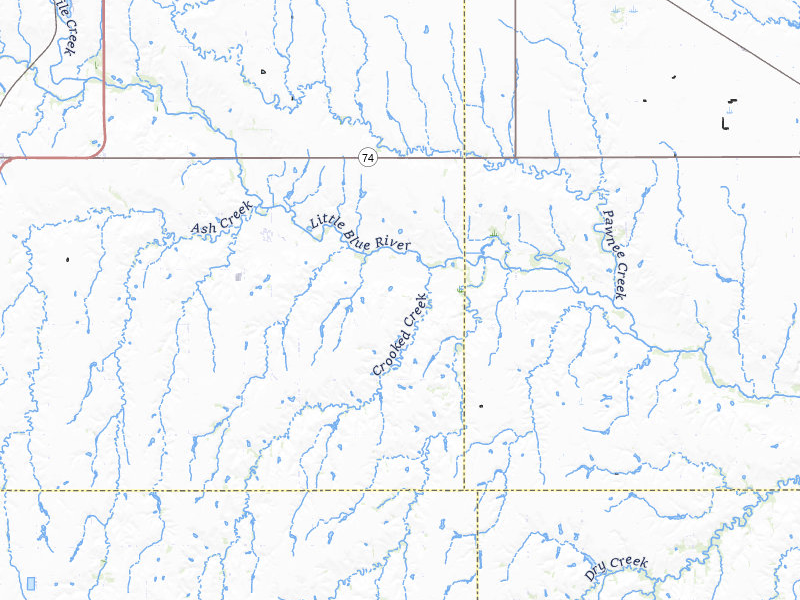 Radar-estimated hail-size map of the storm over Blue Hill, NE on Jul 1, 2026