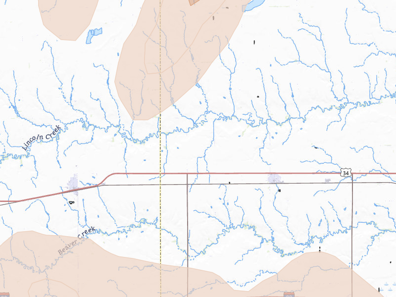 Radar-estimated hail-size map of the storm over Bradshaw, NE on May 16, 2026