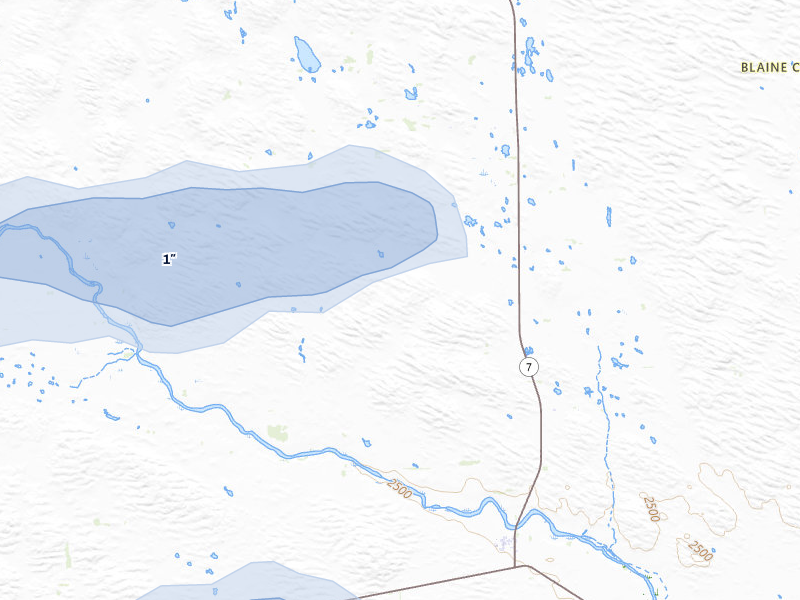 NEXRAD radar-signature map of the hail storm over Brewster, NE on Jul 30, 2026