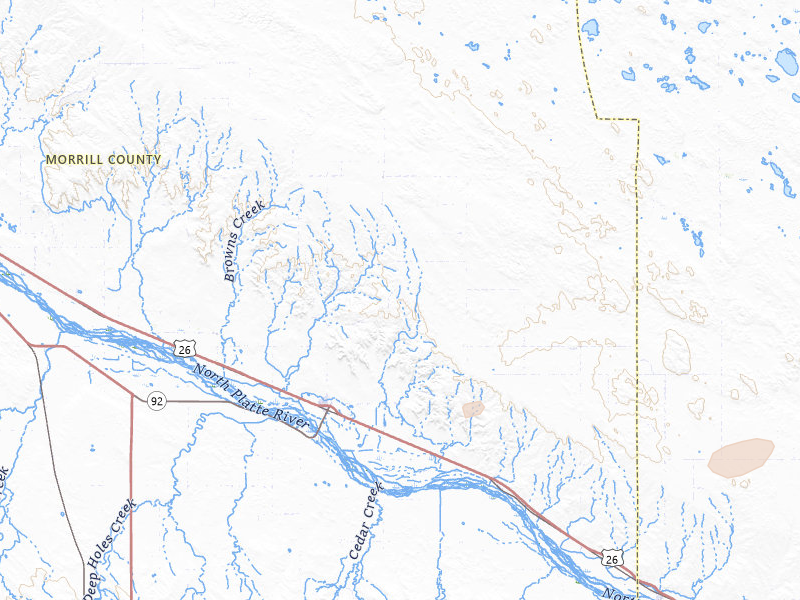 Radar-estimated hail-size map of the storm over Broadwater, NE on Jul 21, 2026
