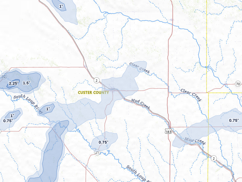 NEXRAD radar-signature map of the hail storm over Broken Bow, NE on Jul 27, 2026