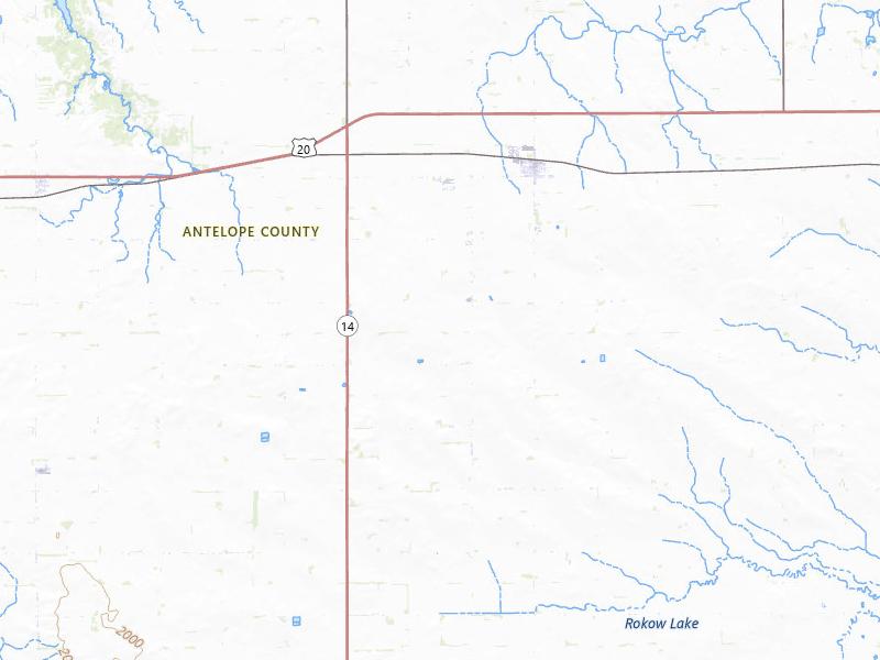 Radar-estimated hail-size map of the storm over Brunswick, NE on May 25, 2026