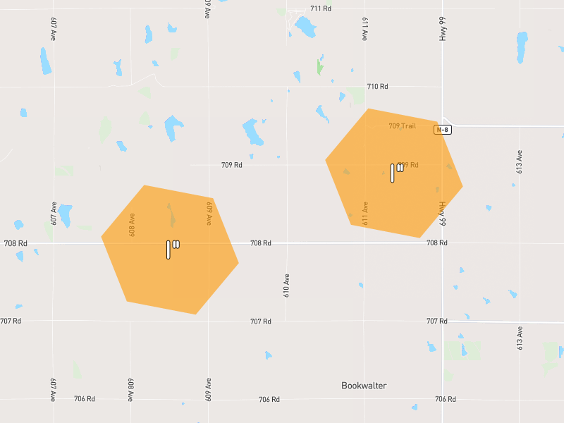 Hail map of Burchard, NE on Jun 4, 2026, hail up to 1"