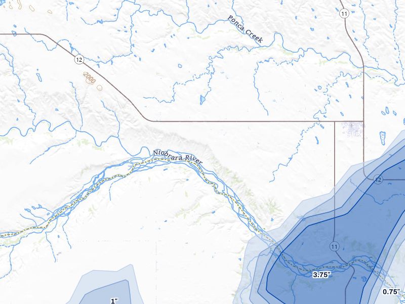 NEXRAD radar-signature map of the hail storm over Butte, NE on May 17, 2026
