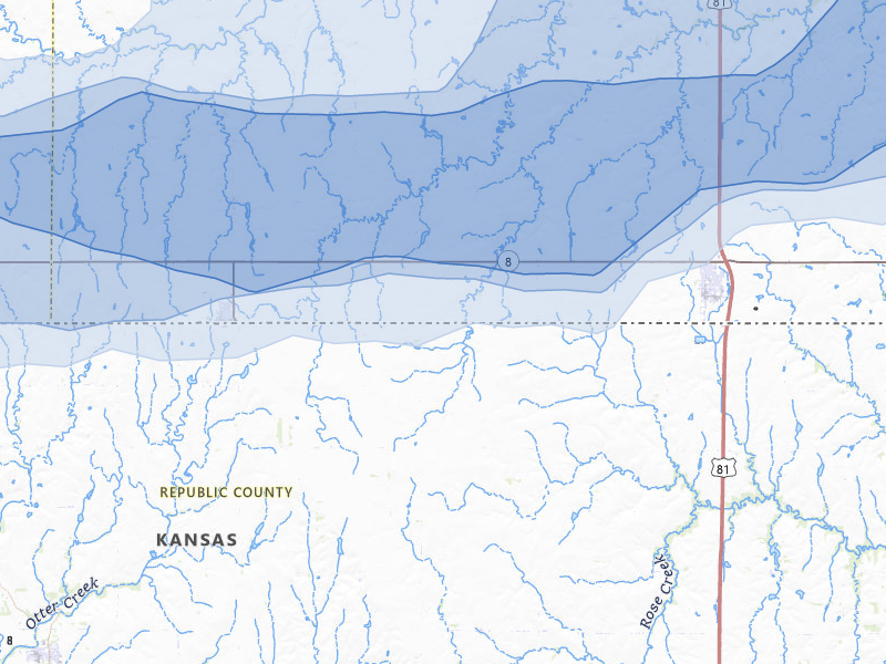 NEXRAD radar-signature map of the hail storm over Byron, NE on Jul 3, 2026