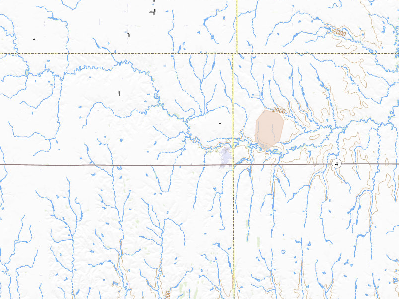 Radar-estimated hail-size map of the storm over Campbell, NE on Jun 9, 2026