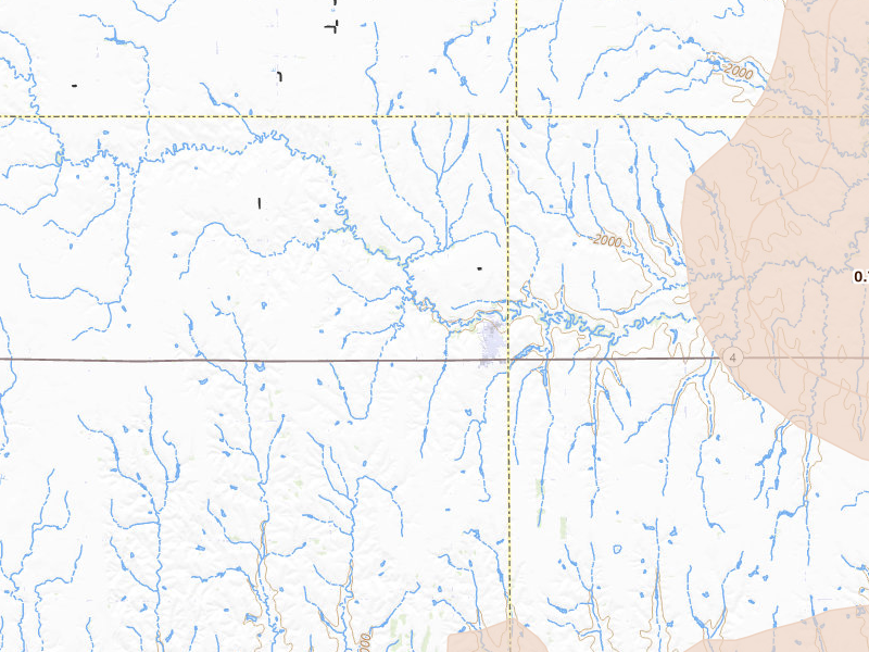 Radar-estimated hail-size map of the storm over Campbell, NE on Jul 8, 2026