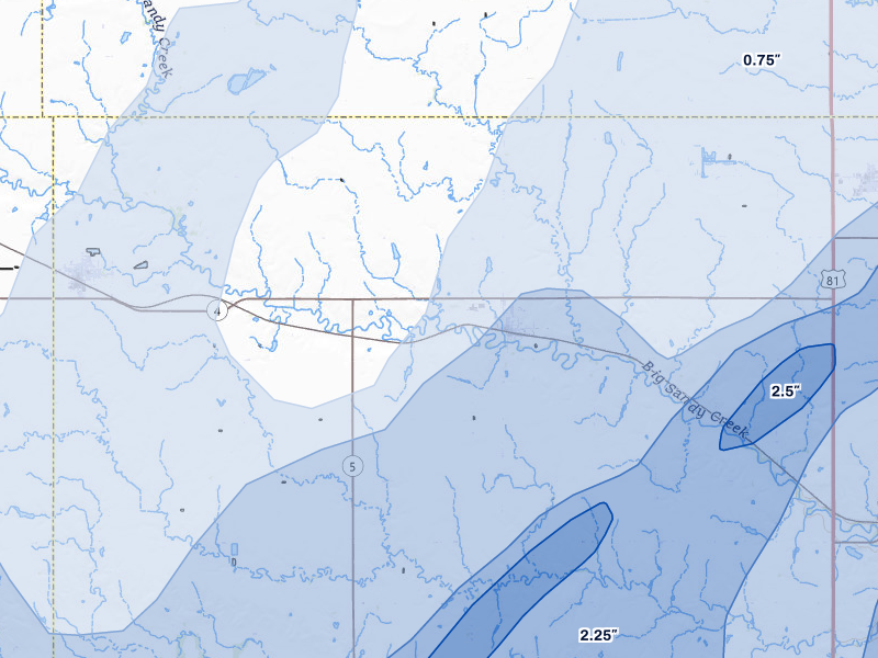 NEXRAD radar-signature map of the hail storm over Carleton, NE on May 17, 2026