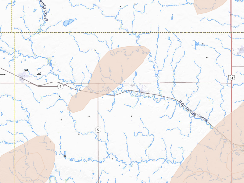 Radar-estimated hail-size map of the storm over Carleton, NE on May 18, 2026