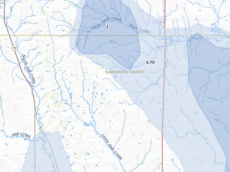 NEXRAD radar-signature map of the hail storm over Ceresco, NE on Jun 1, 2026