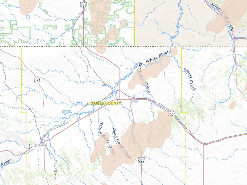 Radar-estimated hail-size map of the storm over Chadron, NE