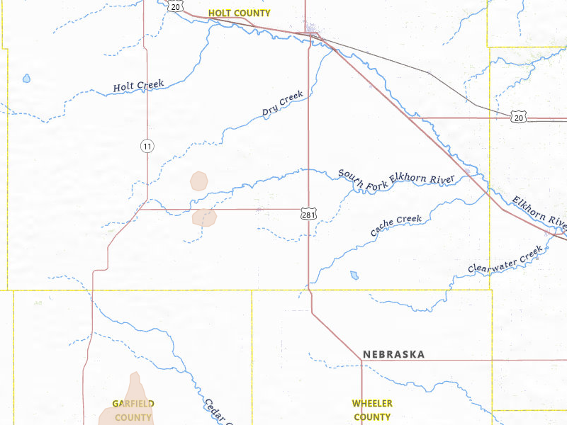 Radar-estimated hail-size map of the storm over Chambers, NE on May 30, 2026