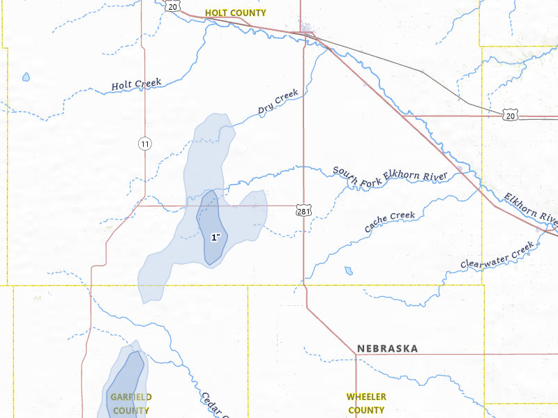 NEXRAD radar-signature map of the hail storm over Chambers, NE on May 30, 2026