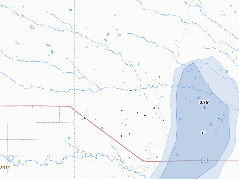 NEXRAD radar-signature map of the hail storm over Champion, NE on May 30, 2026