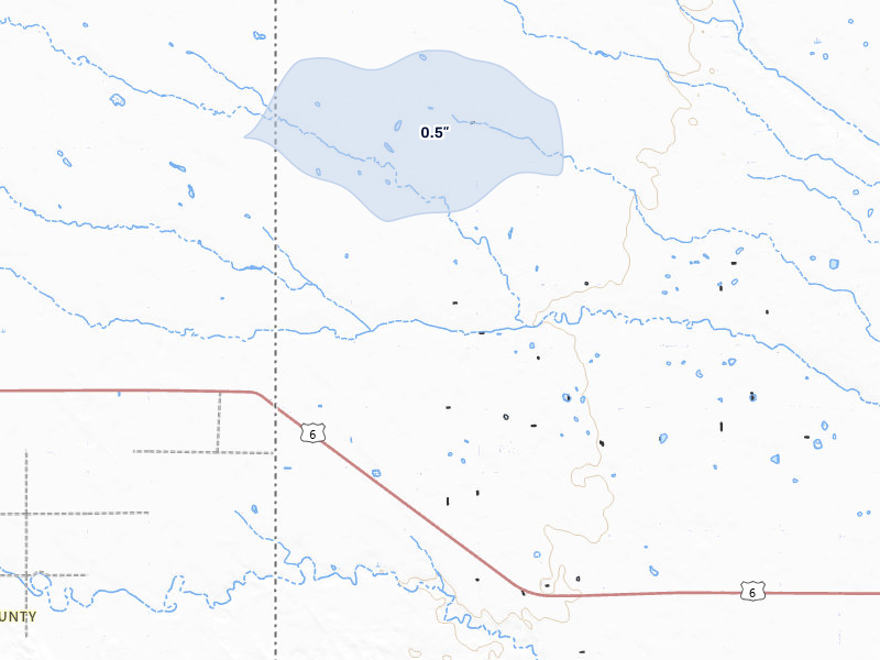 NEXRAD radar-signature map of the hail storm over Champion, NE on Jun 1, 2026