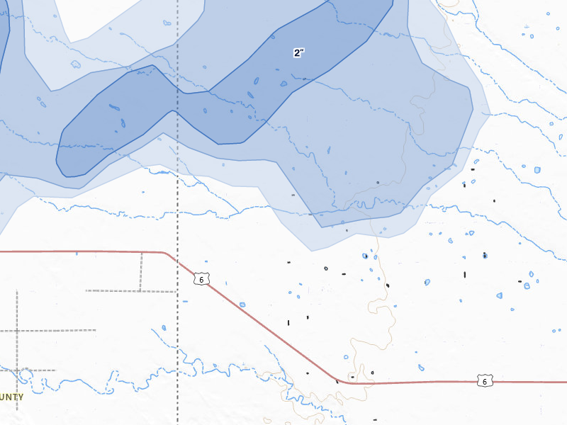 NEXRAD radar-signature map of the hail over Champion, NE