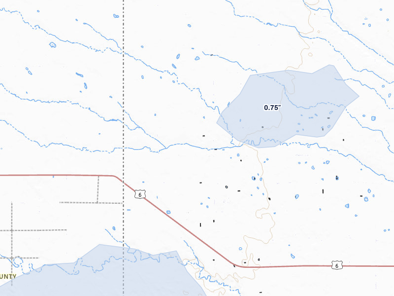 NEXRAD radar-signature map of the hail storm over Champion, NE on Jul 9, 2026