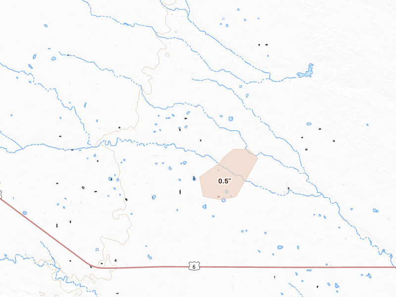 Radar-estimated hail-size map of the storm over Champion, NE