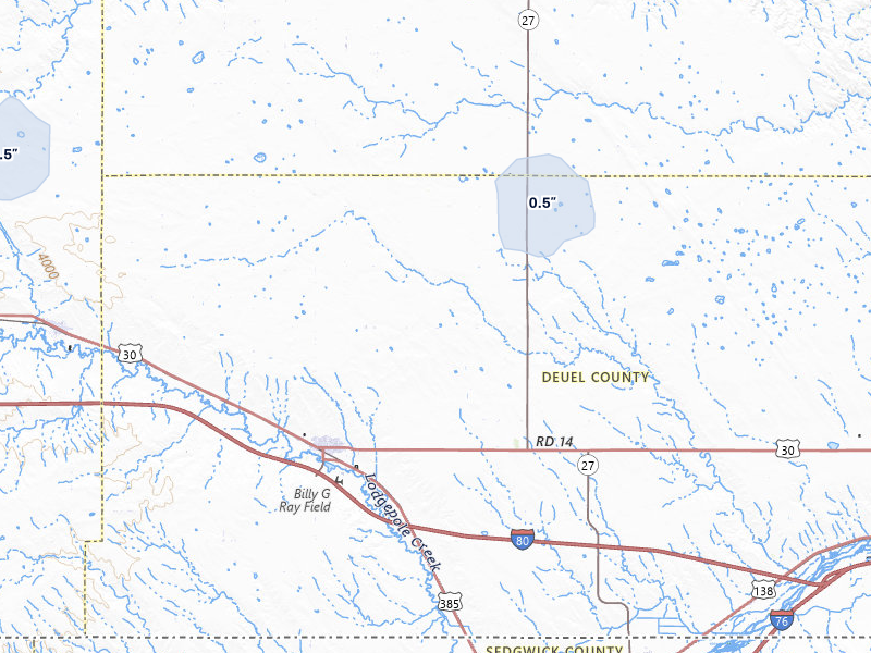 NEXRAD radar-signature map of the hail storm over Chappell, NE on May 30, 2026