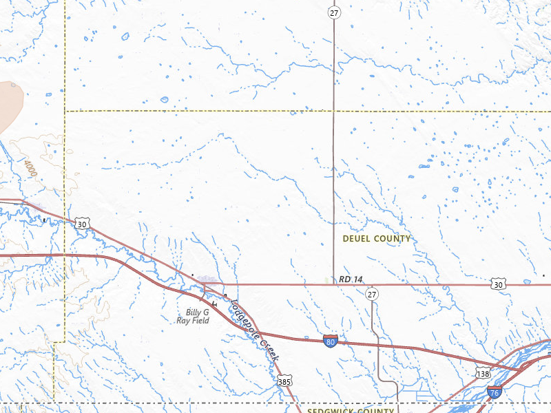 Radar-estimated hail-size map of the storm over Chappell, NE on Jul 8, 2026