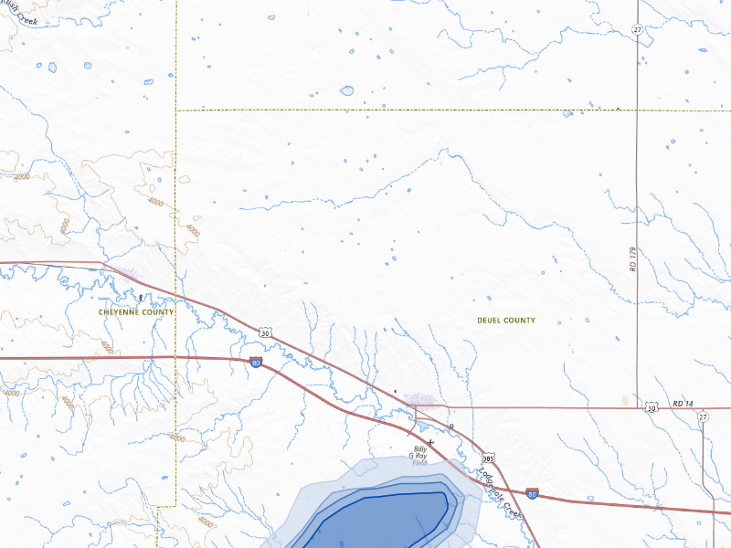 NEXRAD radar-signature map of the hail storm over Chappell, NE on Sep 5, 2026