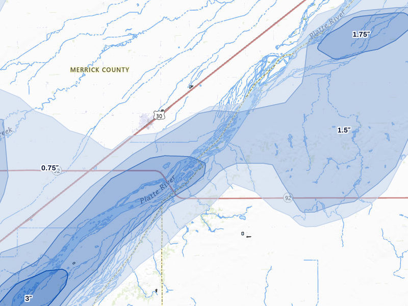 NEXRAD radar-signature map of the hail storm over Clarks, NE on May 17, 2026