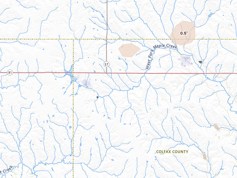 Radar-estimated hail-size map of the storm over Clarkson, NE