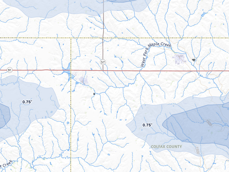 NEXRAD radar-signature map of the hail storm over Clarkson, NE on Jul 8, 2026