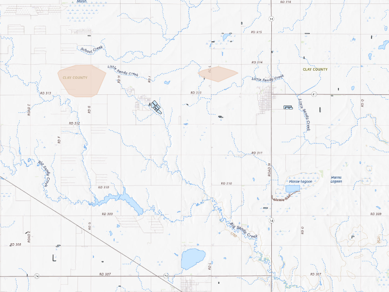 Radar-estimated hail-size map of the storm over Clay Center, NE