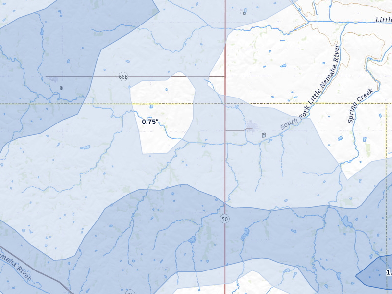 NEXRAD radar-signature map of the hail storm over Cook, NE on May 16, 2026