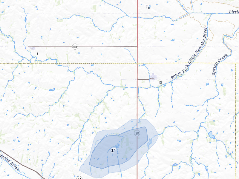 NEXRAD radar-signature map of the hail storm over Cook, NE on May 29, 2026