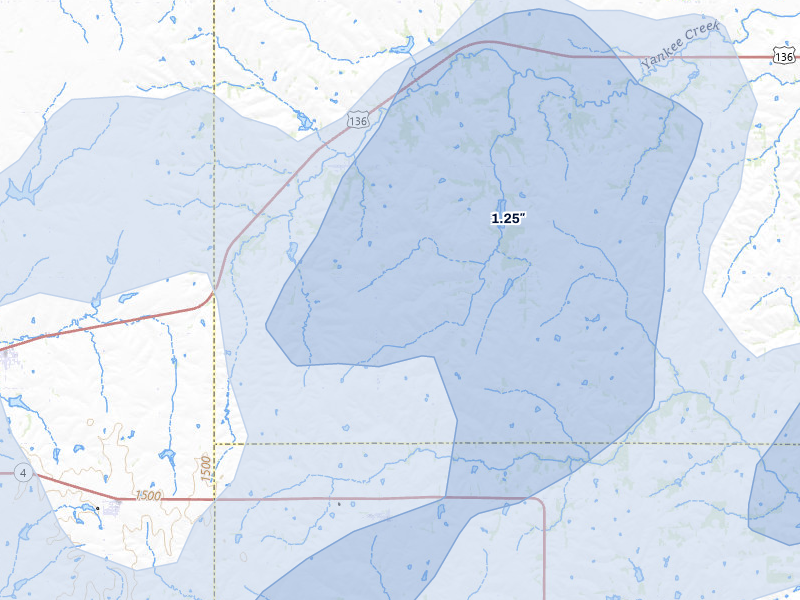 NEXRAD radar-signature map of the hail storm over Crab Orchard, NE on May 17, 2026