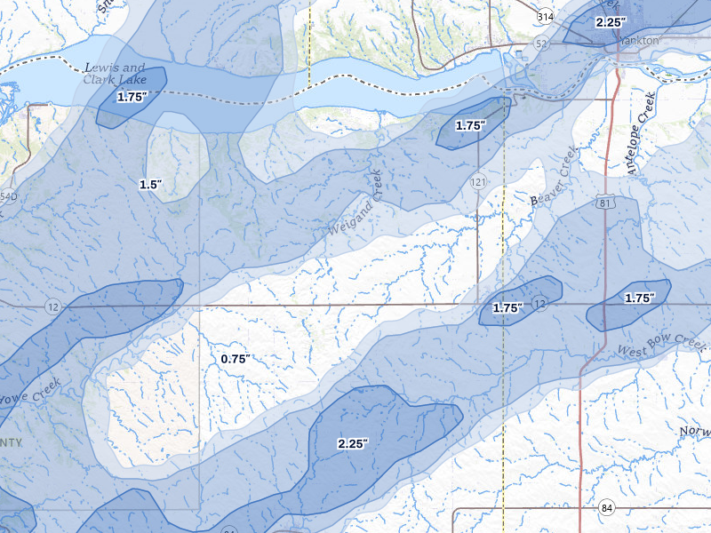 NEXRAD radar-signature map of the hail storm over Crofton, NE on Jun 29, 2026