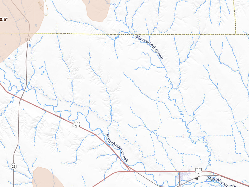 Radar-estimated hail-size map of the storm over Culbertson, NE on May 29, 2026