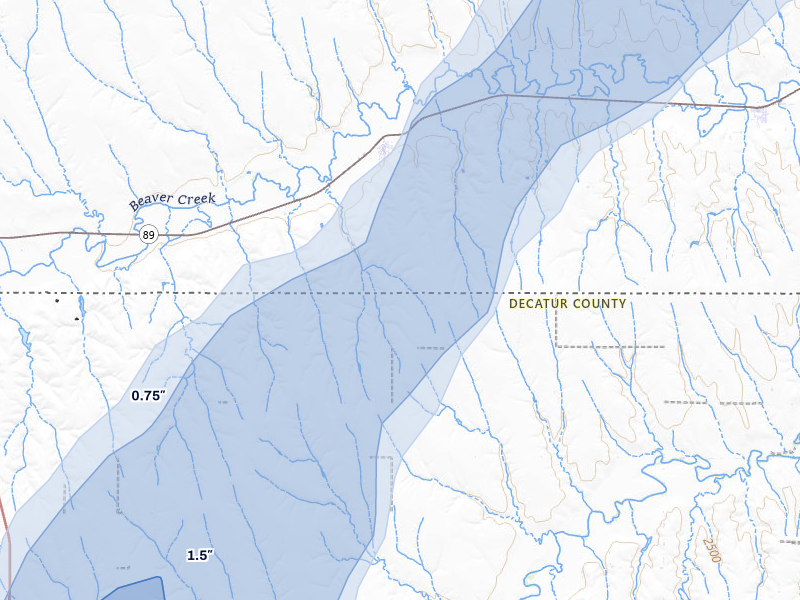 NEXRAD radar-signature map of the hail storm over Danbury, NE on May 16, 2026