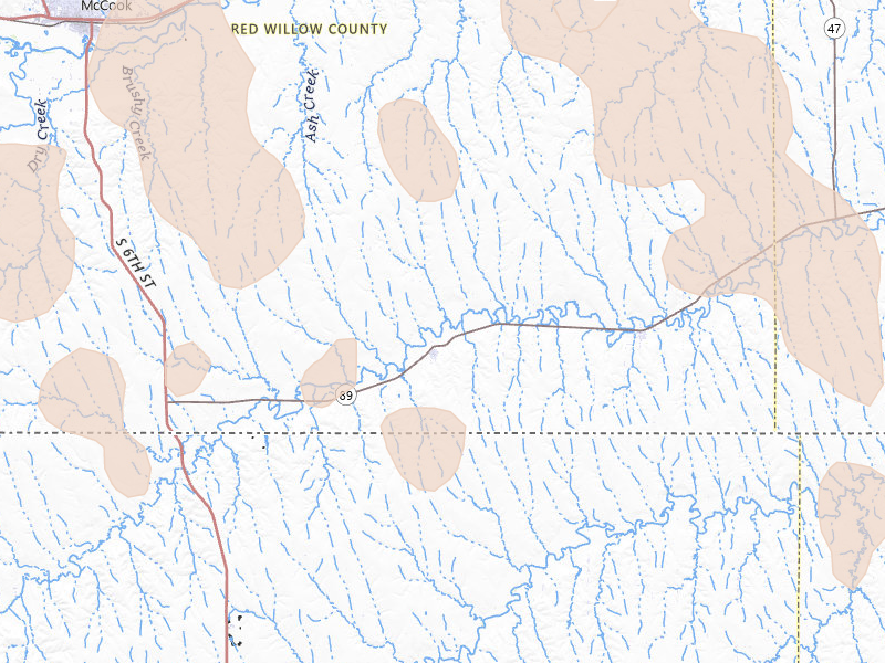 Radar-estimated hail-size map of the storm over Danbury, NE on Aug 27, 2026