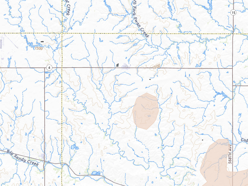 Radar-estimated hail-size map of the storm over Daykin, NE on May 18, 2026