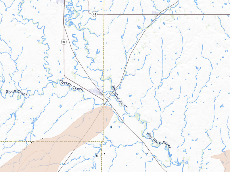 Radar-estimated hail-size map of the storm over De Witt, NE on May 18, 2026