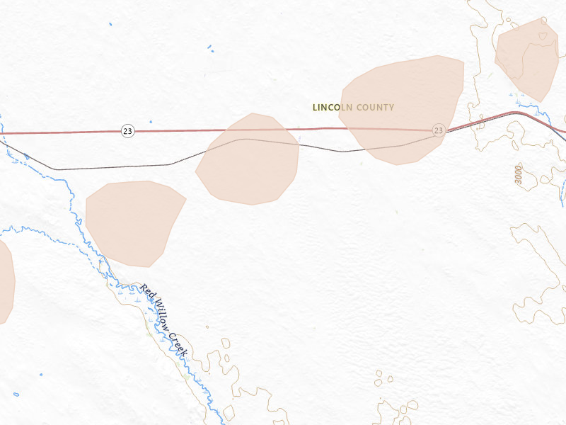 Radar-estimated hail-size map of the storm over Dickens, NE