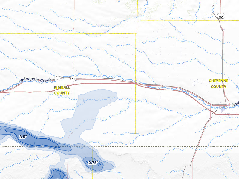 NEXRAD radar-signature map of the hail storm over Dix, NE on Aug 12, 2026