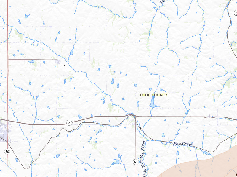 Radar-estimated hail-size map of the storm over Dunbar, NE on Apr 23, 2026