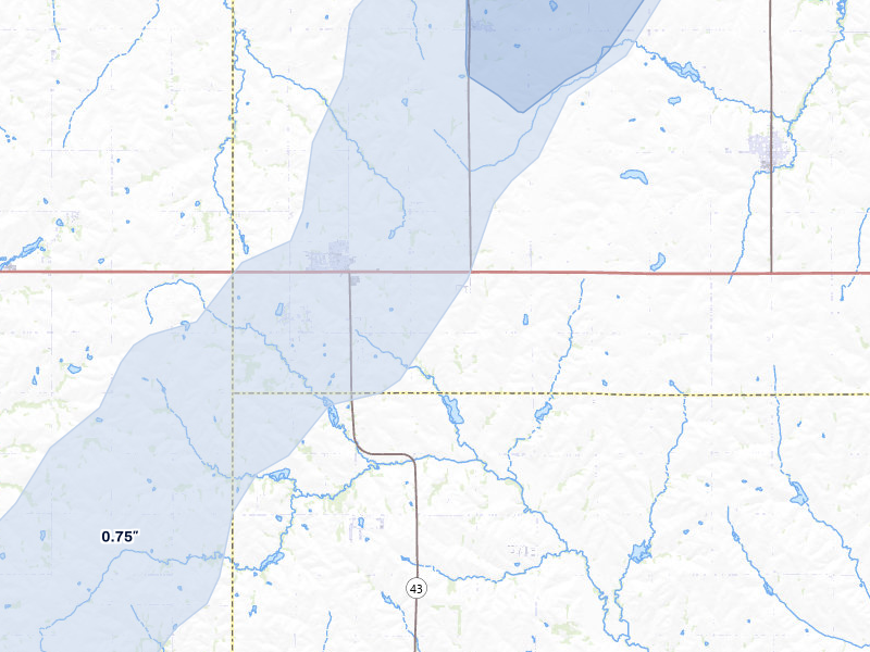 NEXRAD radar-signature map of the hail storm over Eagle, NE on Mar 5, 2026