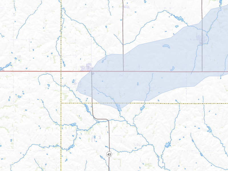 NEXRAD radar-signature map of the hail storm over Eagle, NE on May 15, 2026