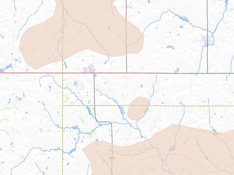 Radar-estimated hail-size map of the storm over Eagle, NE on Jul 3, 2026