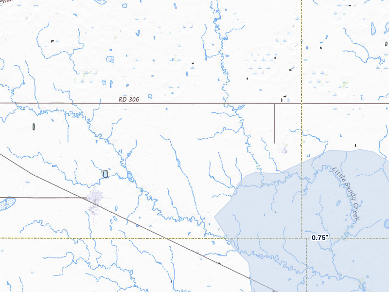 NEXRAD radar-signature map of the hail storm over Edgar, NE on Jul 3, 2026