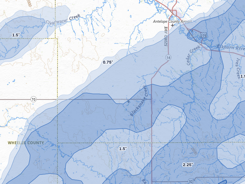 NEXRAD radar-signature map of the hail storm over Elgin, NE on Jun 29, 2026