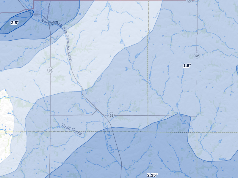 NEXRAD radar-signature map of the hail storm over Elk Creek, NE on May 18, 2026
