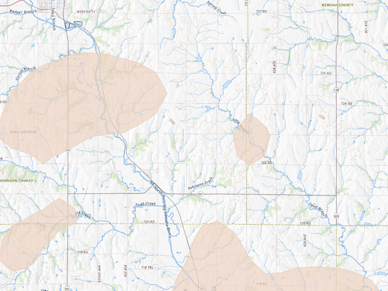 Radar-estimated hail-size map of the storm over Elk Creek, NE