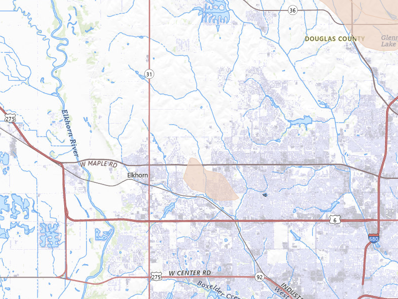 Radar-estimated hail-size map of the storm over Elkhorn, NE on May 31, 2026